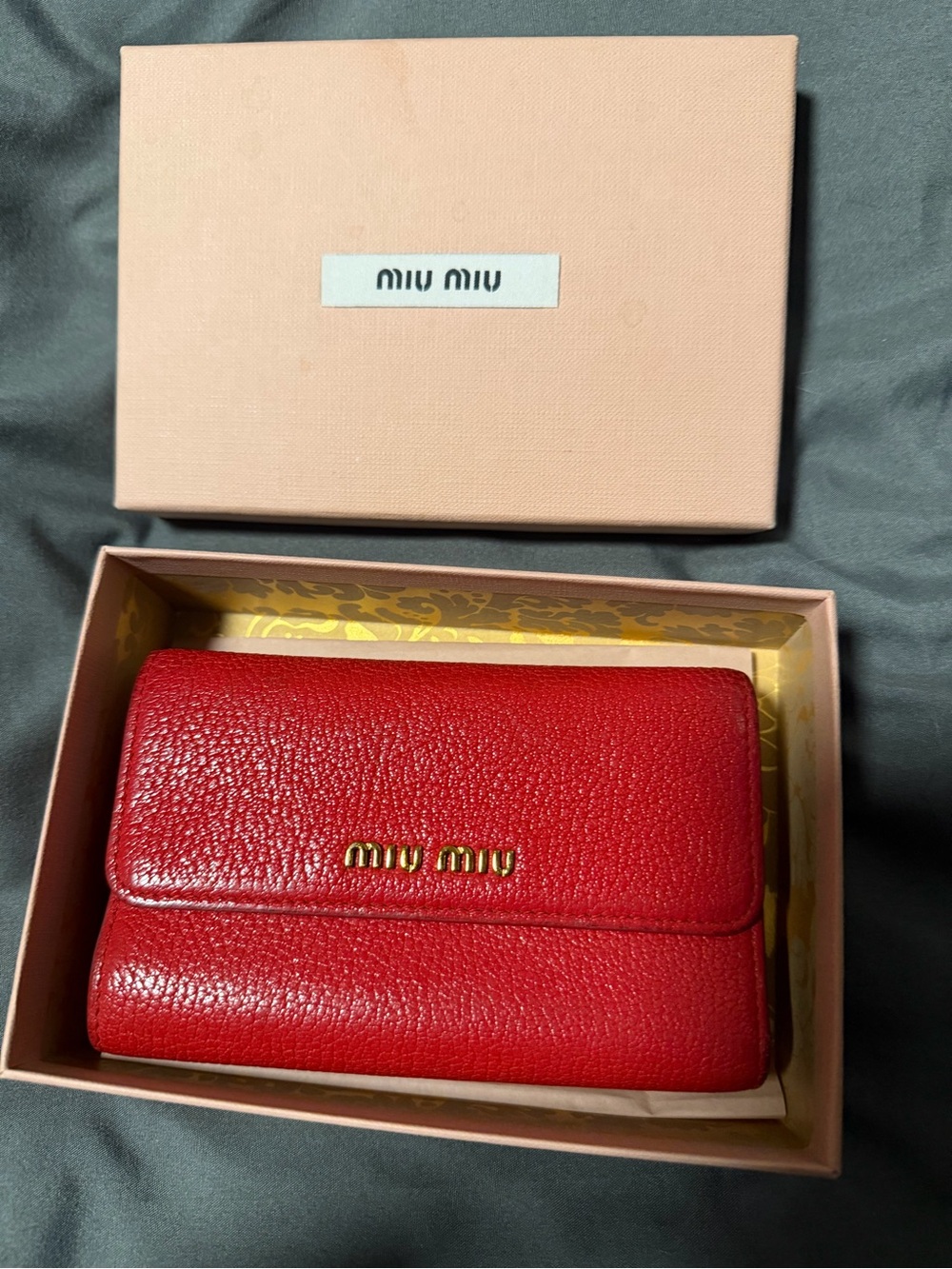 Miu Miu Red Leather Wallet